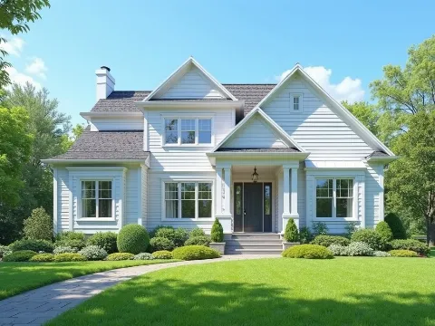 Clean home exterior after professional washing