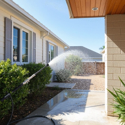 Soft washing in a residential setting