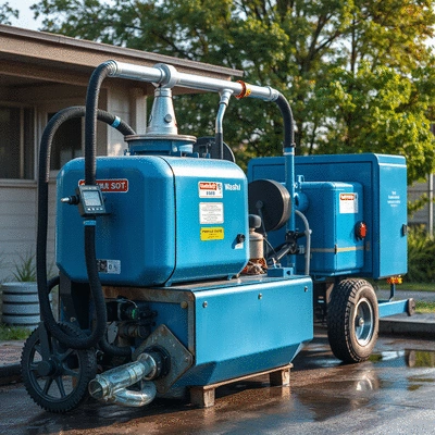 Soft washing equipment and setup for cleaning