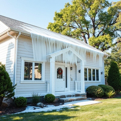 Soft washing process on a residential home